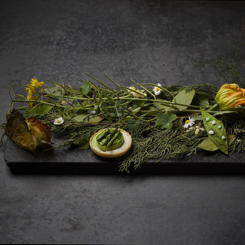 Hojas, hierbas y flores © Mikel Ponce/Les Cols